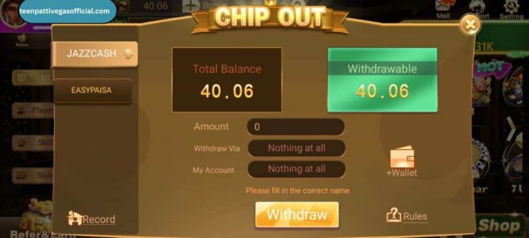 3 Patti Vegas Withdrawal